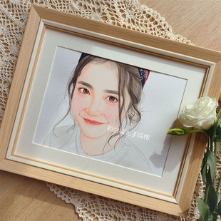 水彩画纯手绘定制画像人物肖y像情侣头像肖像文艺装饰文艺插画礼