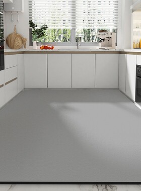 厨房地垫防水防油脚垫免洗可擦防滑地毯家用pNvc满铺耐脏垫子定制