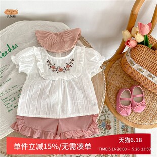 宝宝夏款婴儿衣服夏季薄款纯棉外出女童一岁分体两件套装上衣裤子