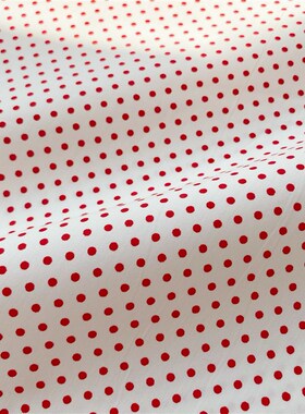 红色波点全棉面料手作diy包F包布料经典红色圆点纯棉布