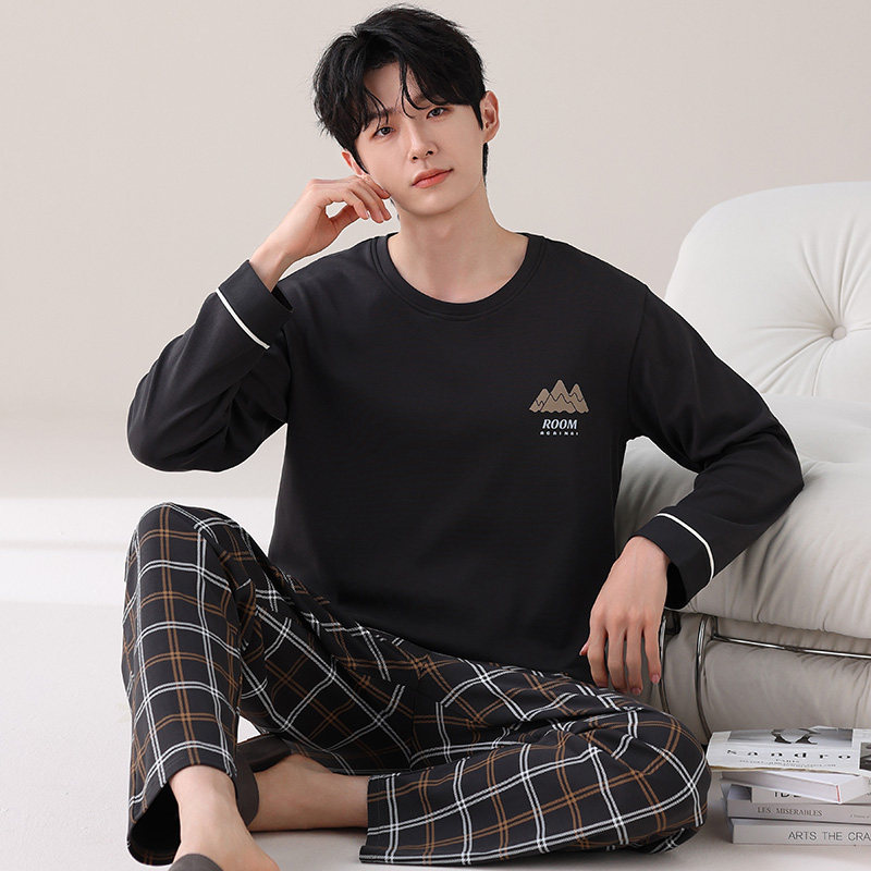 睡衣男士春秋季男款纯棉长袖青少年全棉四季款男生大码家居服套装,女士内衣/男士内衣/家居服,睡衣/家居服套装,淘宝优惠券,粉丝福利购,淘宝优惠卷