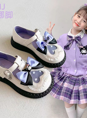女童皮鞋公主鞋单鞋春夏季黑色软底百搭儿童库洛米小皮鞋2025新款