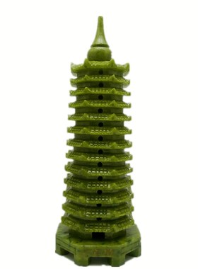 文昌塔摆件岫玉9层13层办公室办公桌书房客厅玉器玉石摆件
