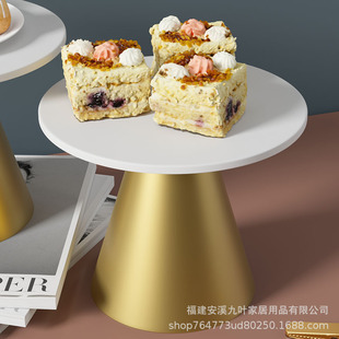 西式 北金色甜品台 婚庆in创意摆件道具甜品店蛋糕托盘展示台