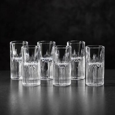 刻花浮雕晶质子弹杯 小白酒杯烈酒杯高档晶透洋酒杯白酒一口杯