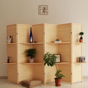全实木屏风玄关隔断竹编经济可移动折屏酒店 客厅卧室餐馆现代中式