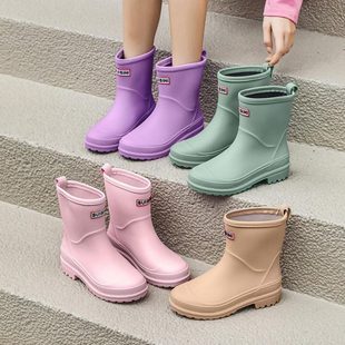 中筒雨鞋 工作鞋 胶鞋 洗车雨潮流 女防水短四季 时尚 防滑外穿韩版 水鞋
