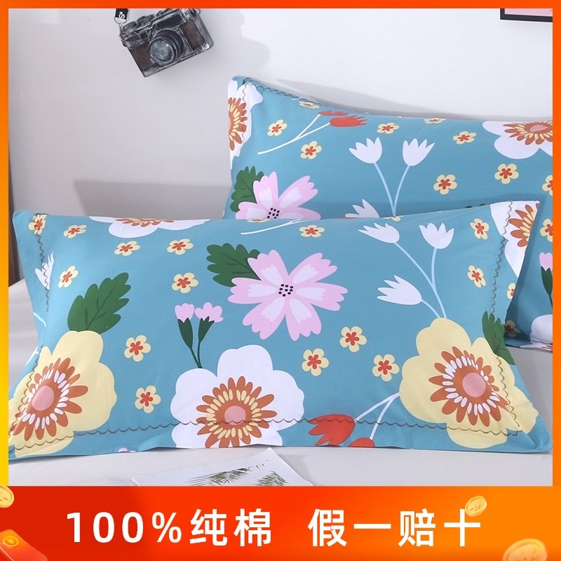 加厚纯棉枕套成人儿童一对装小碎花简约1J00%全棉单人夏季枕头套