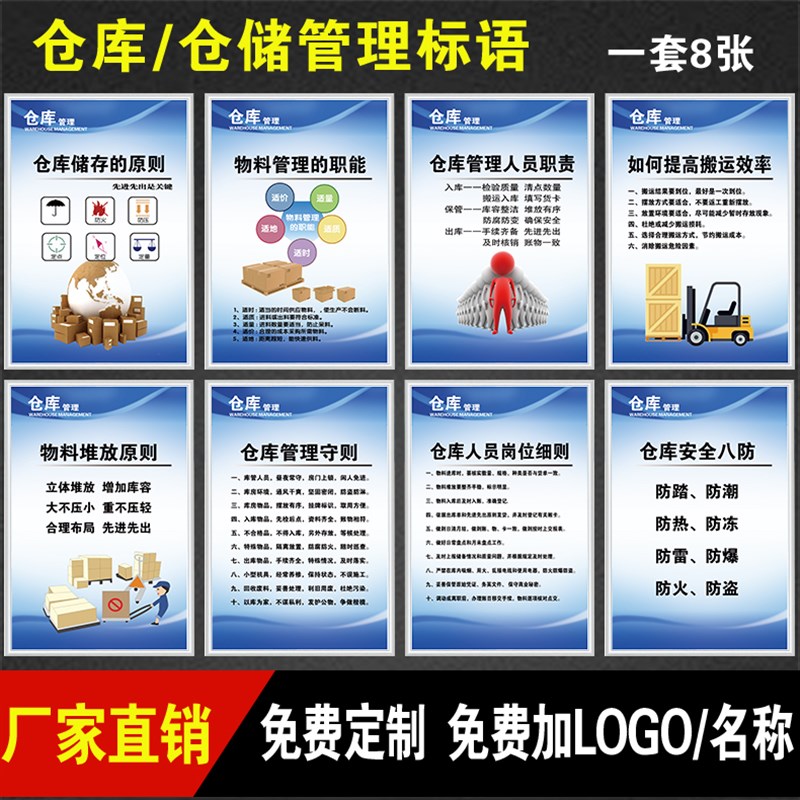 仓库管理标识物料管理标准仓库y管理制度牌安全管理制度牌墙贴海