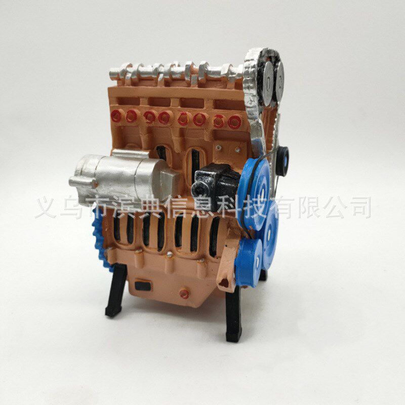 独立站新款创意家居装饰树脂发动机摆件 L4引擎发动机工艺品摆饰