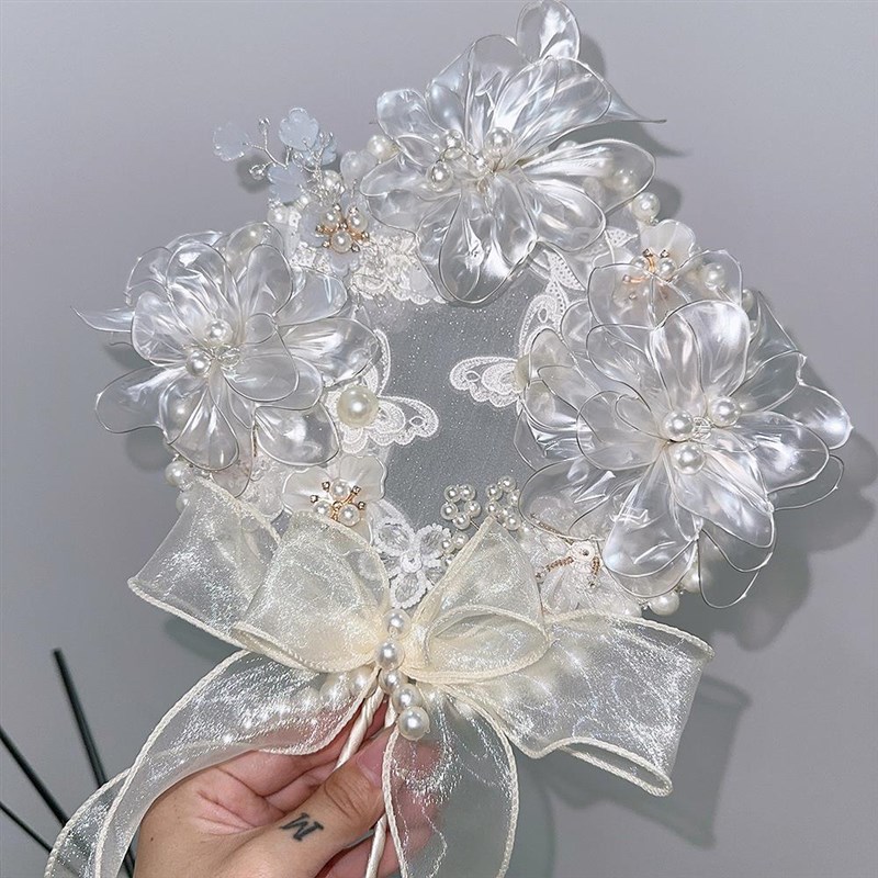 古风团扇扇子出嫁禾中式结婚新娘秀包婚礼礼物服喜扇材料手捧花