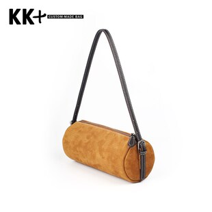 2025新款头层牛皮圆筒包女包笔筒包小众设计单肩斜挎包真皮手提包