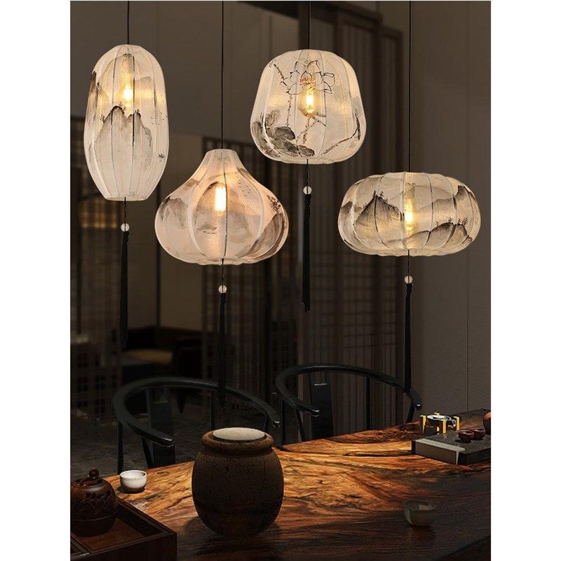 宋代美学吊灯 中式茶室茶楼火锅店酒楼饭店包厢布艺灯笼中国风灯,家装灯饰光源,酒店/宴会厅/餐饮吊灯,淘宝优惠券,粉丝福利购,淘宝优惠卷