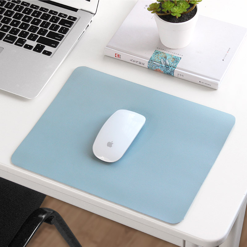 小号皮质鼠标垫可爱女生纯色皮革办公桌垫PU皮防水垫简约定制LOGO