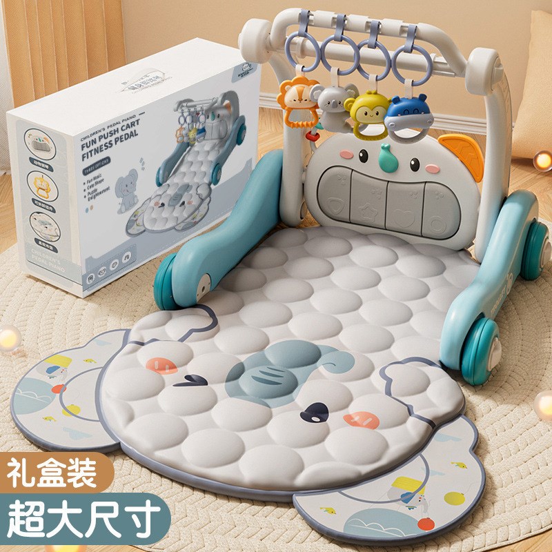 婴儿遥控音乐健身架脚踏钢琴玩具0-1岁宝宝学步车手推车
