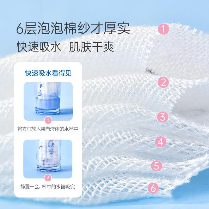 婴儿纱布毛巾新生儿洗r脸巾纯棉柔软宝宝小方巾儿童手帕口水巾
