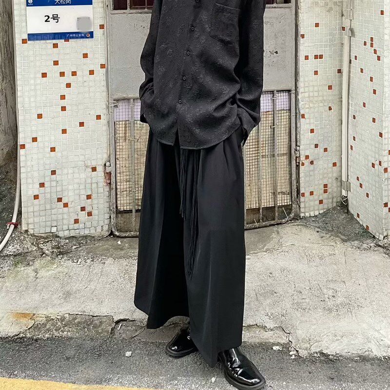 新款青少年司风日系禁欲无性别裙裤阔腿 男日系宽松休闲裤裙高街