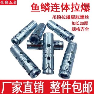 鱼鳞连体拉爆吊顶拉爆螺丝一体式 拉爆头吊顶膨胀三件套M6M8M10M12