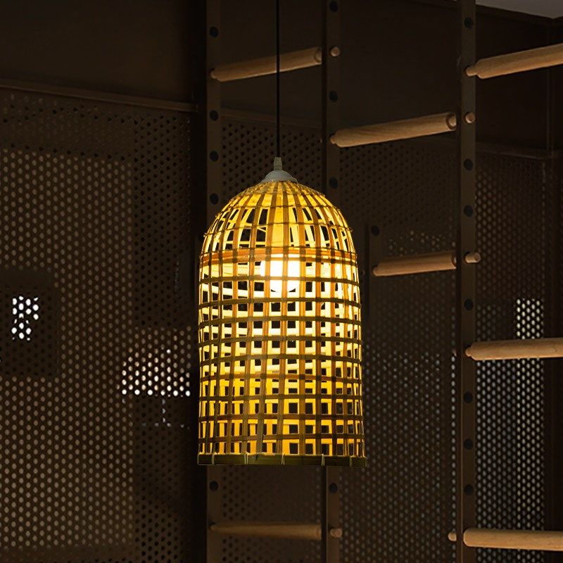 创意个性竹编吊灯中式禅意灯具田园茶室餐厅酒店民宿艺术藤编灯罩,家装灯饰光源,客厅吊灯,淘宝优惠券,粉丝福利购,淘宝优惠卷