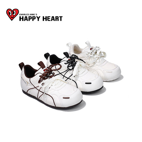 查尔斯桃心白色德训鞋女