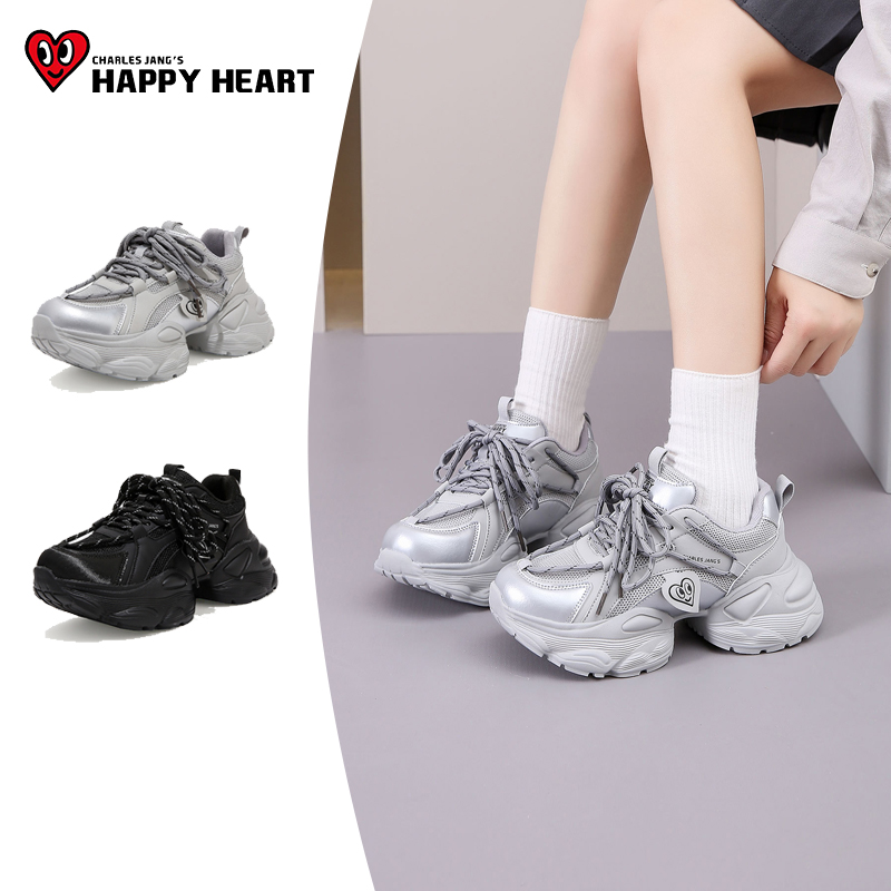 休闲日常百搭时尚增高厚底老爹鞋