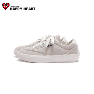 查尔斯桃心系带帆布鞋2025秋新款时尚百搭巨好看女生平底低帮鞋子