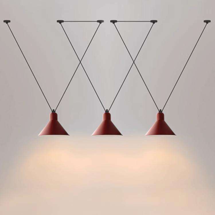loft创意个性餐厅三头吊灯简约极简客厅卧室餐桌吧台床头线条吊灯