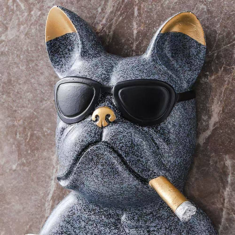 创意可爱斗牛犬卷纸挂架厕所卫生间浴室厨房壁挂式免打孔纸巾筒盒