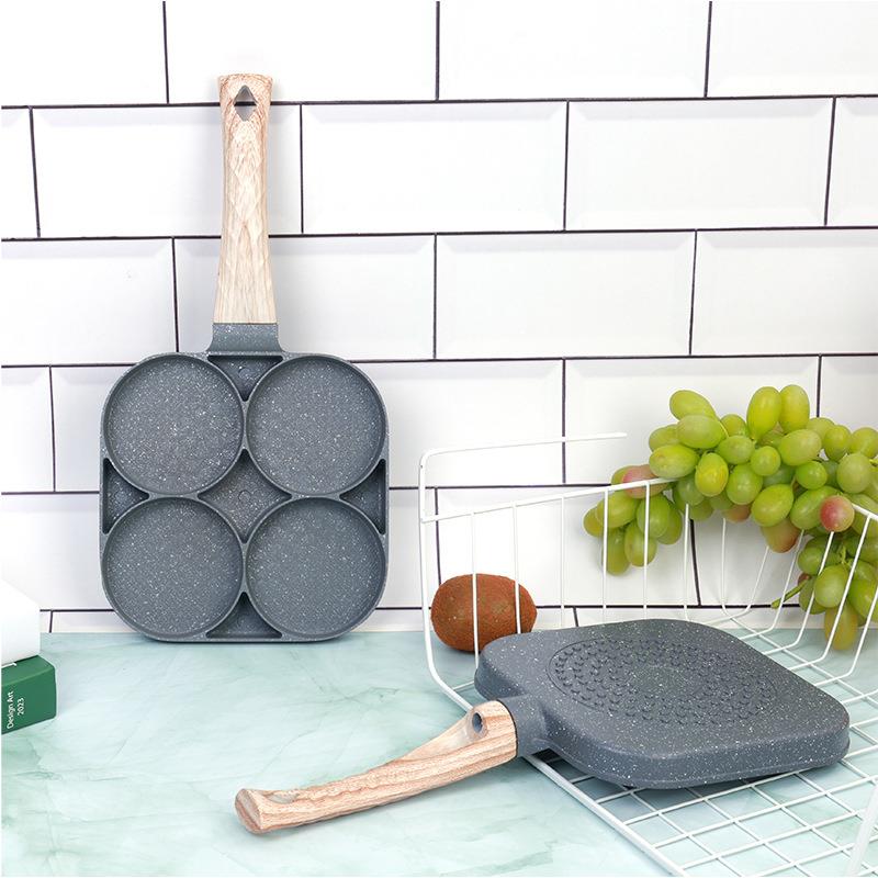 煎鸡蛋汉堡锅荷包蛋平底不粘锅家用煎饼煎蛋饺锅迷你四孔小模具