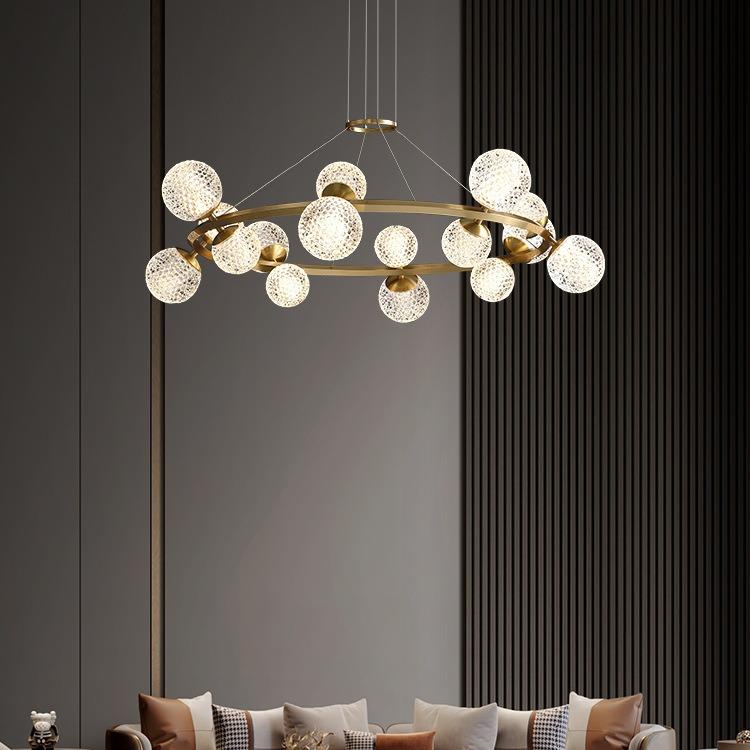 全铜轻奢客厅灯现代简约房间大气水晶吊灯2025年新款全屋灯具套餐