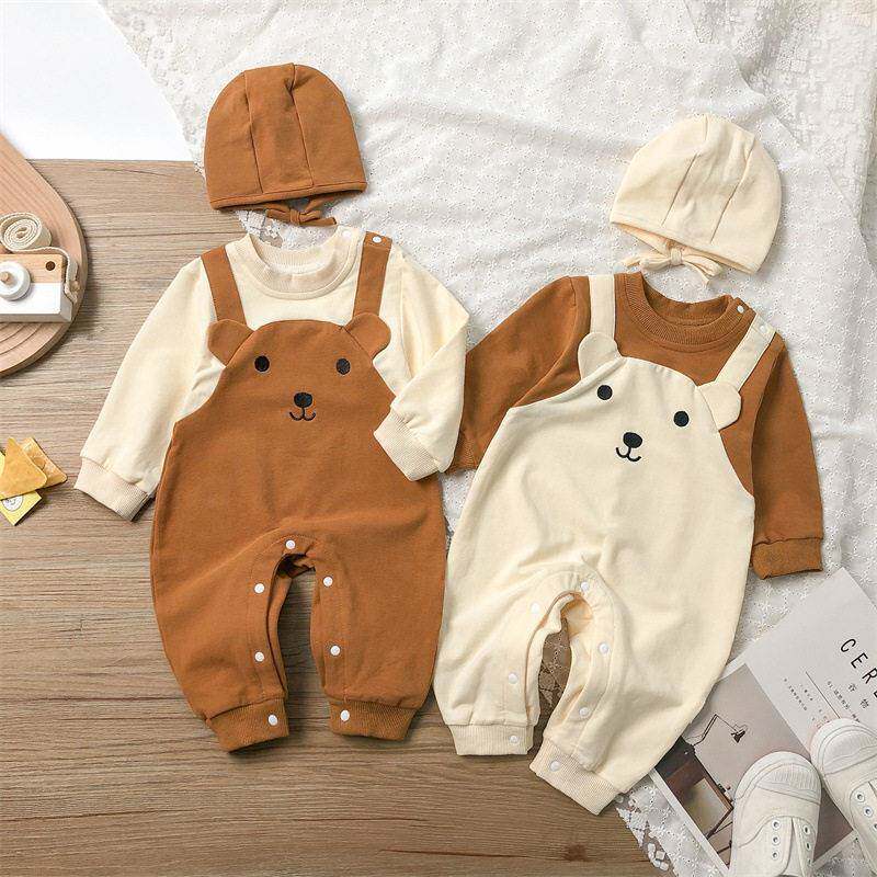 秋装连体衣满月小孩可爱哈衣韩版洋气衣服婴幼儿外出爬服