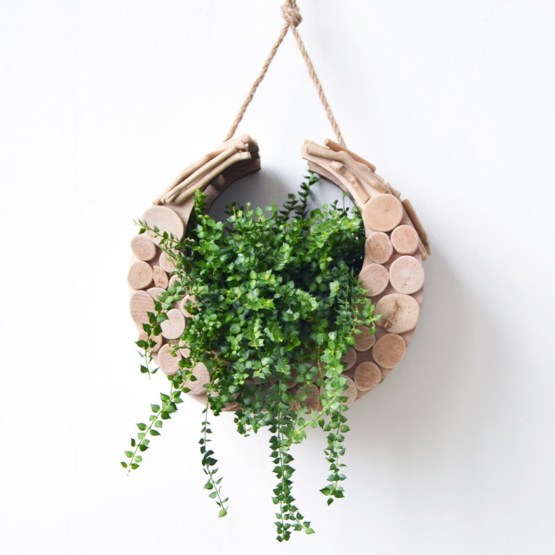 实木壁挂式花盆挂墙绿植s墙上花瓶墙面装饰品客厅挂饰盆栽创意花