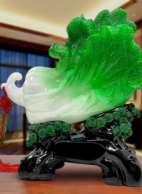 新中式牡丹花百财白菜家里客厅电视柜酒柜家居饰品工艺品摆件摆设