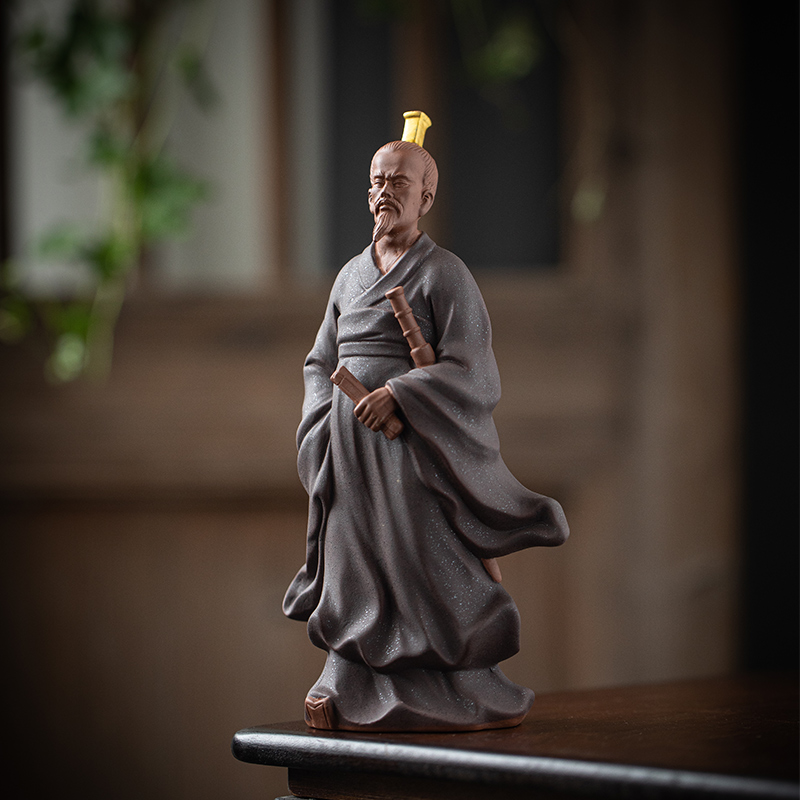 中式历史人物紫砂摆件诗魂屈原家居E客厅博古架装饰品端午节小礼