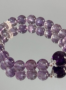 天然紫水晶手链女款单圈紫气东来手串送女友闺蜜礼物时尚轻奢百搭