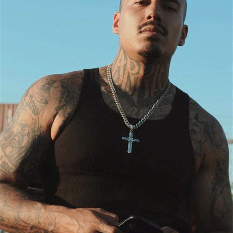 美式背心夏季重磅粗螺纹紧身显大训练运动健身肌肉坎肩潮男款吸汗