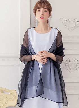 小披肩女婚纱丝巾结婚伴娘旗袍外搭秋冬薄款婚礼晚礼服围巾88180