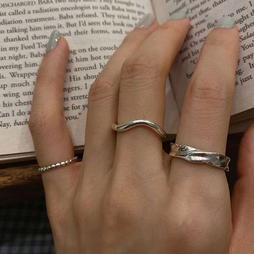 简约素圈戒指不规则冷淡风搭配时尚轻奢小众设计高级感新款饰品女