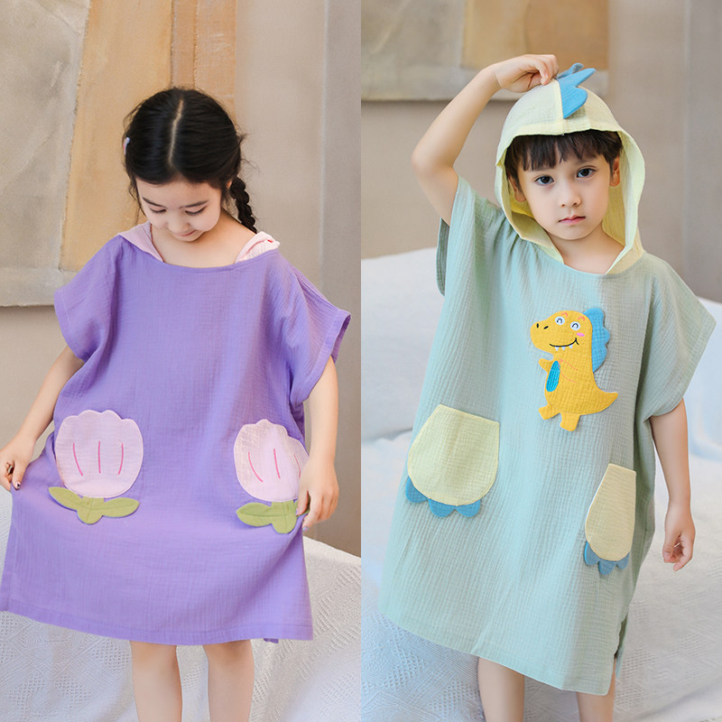 儿童浴巾斗篷可穿纯棉纱布洗澡游泳专用浴袍吸水速干海边沙滩巾大,婴童用品,浴巾,淘宝优惠券,粉丝福利购,淘宝优惠卷