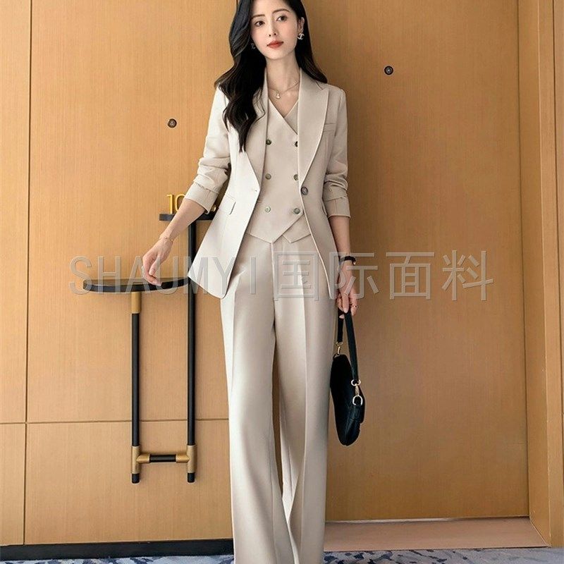 高端春秋羊毛西服面料彩色抗皱毛涤男女士西装面料斜纹哔叽裤子料