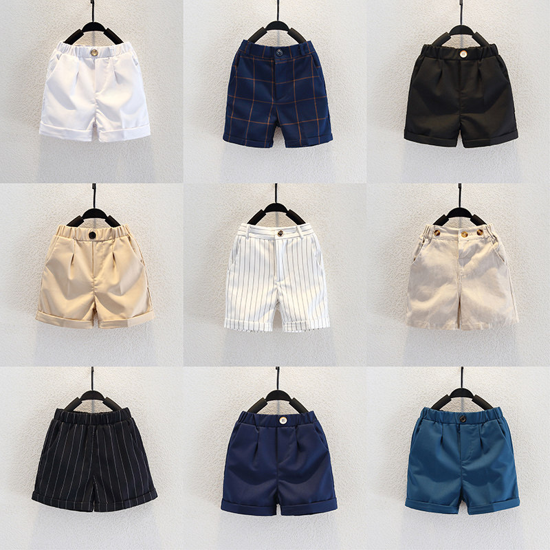 儿童西裤男童黑色西装裤中小童小学生校裤演出服短裤子休闲裤夏季