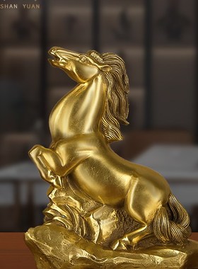 纯铜马摆件十二生肖马招财马到成功中式家居风水装饰办公室工艺品