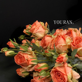 ins莫奈风复古玫瑰假花仿真花束摆设客厅餐桌装 饰橱窗diy手捧花墙