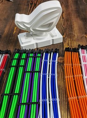 全模组电源定制线粉色白色硅胶包网F线镀银显卡线电源模组线延长