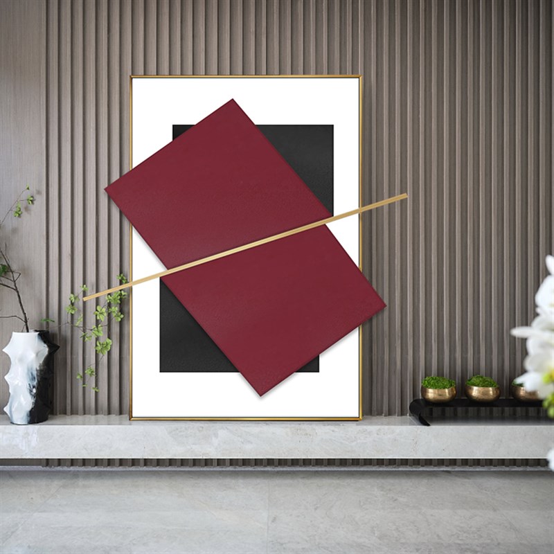 皮革实物立体装饰画客p厅沙发背景墙艺术抽象餐厅样板间画卧室挂图片