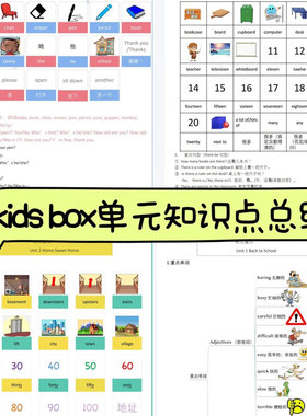 剑桥少儿英语kids box单元知识点KB1 2 3级 kid's重点kidsbox语法