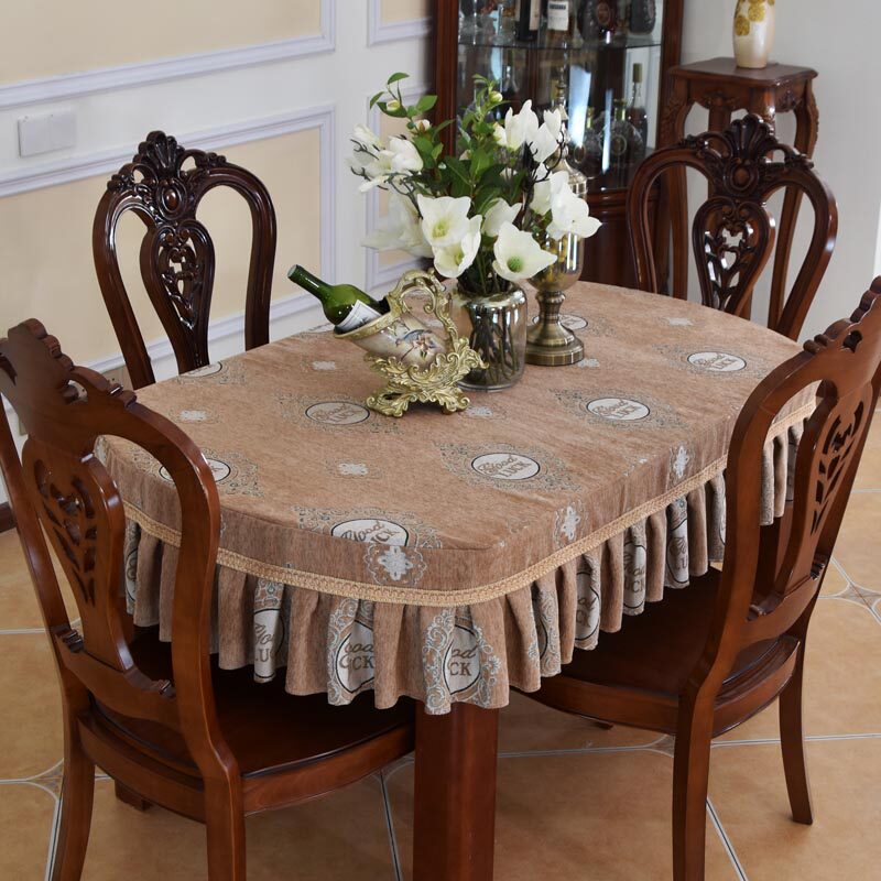 欧式餐桌布艺台布正方形方桌家用茶几套罩客厅布枱V布网红餐桌布