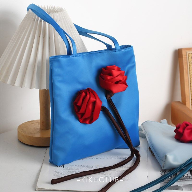 手工制作花e花轻便百搭缎面手提袋高级质感2024秋腋下包包立体玫,箱包皮具/热销女包/男包,小方包,淘宝优惠券,粉丝福利购,淘宝优惠卷