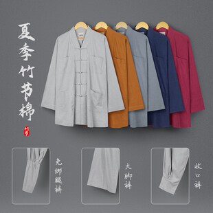 僧服春夏季薄款小褂免绑腿男女款C纯棉短褂僧衣僧袍出家僧人收口
