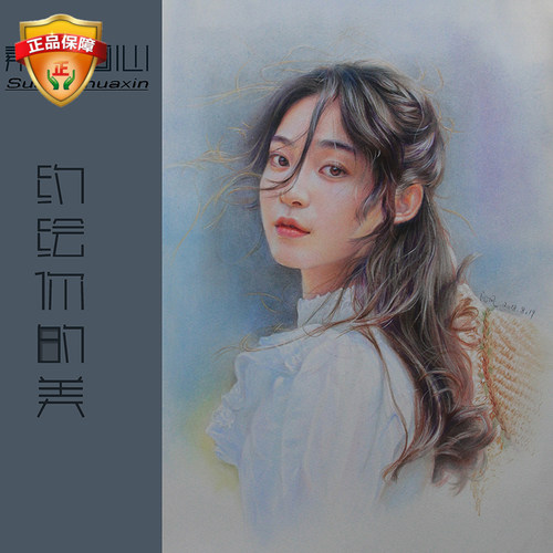 手绘订制彩铅画像人像头像明星肖像画漫画宠物画风景.画素描定制